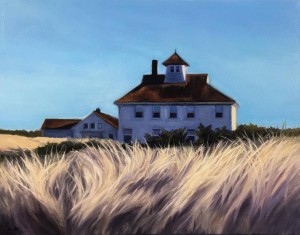 Coast Guard Station, Point Betsie, 11" x 14", oil on canvas | Sold                 